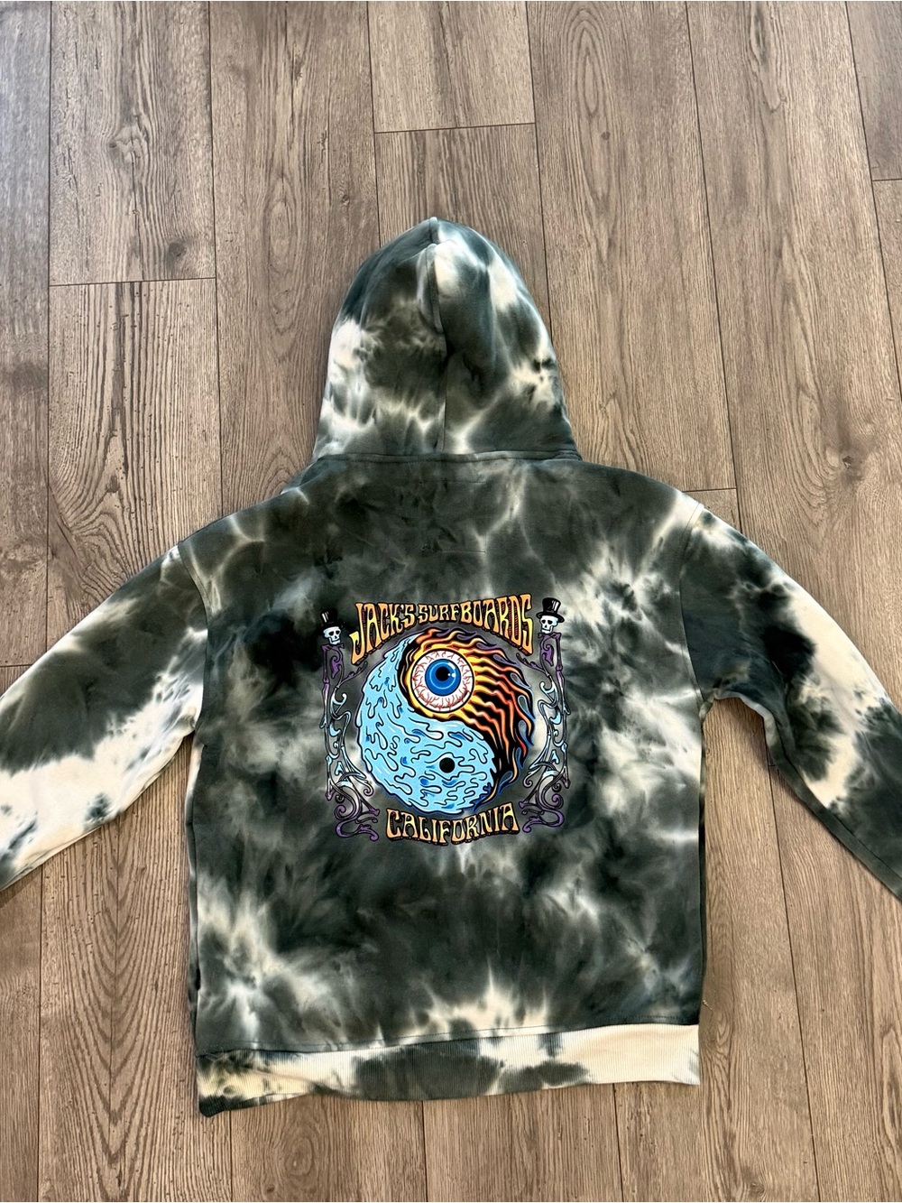Jack’s Surfboards California Tie Dye Ying Yang Men’s Size: Med Pullover Hoodie